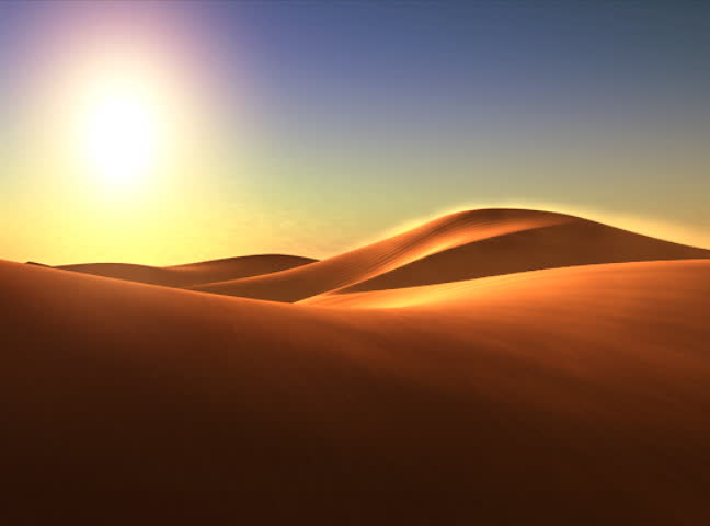 3d Animated Desert with Dunes Stock Footage Video (100% Royalty-free