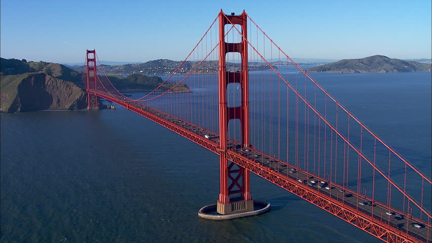 Aerial View Over The Golden Gate Bridge With The City Of San Francisco ...