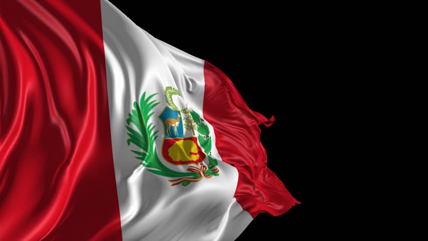 Flag of Peru Beautiful 3d Stock Footage Video (100% Royalty-free