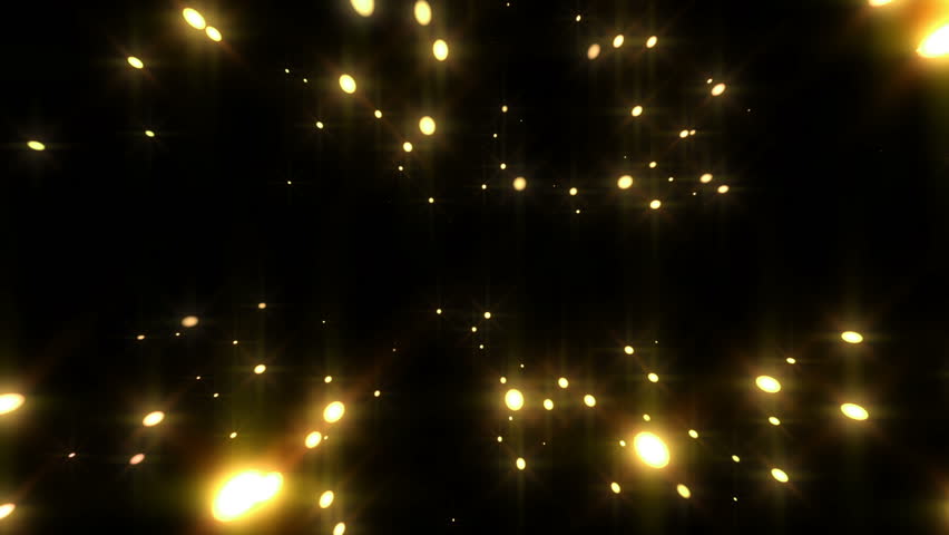 Yellow Light Beam And Particles Flying Around Loop Stock Footage Video ...