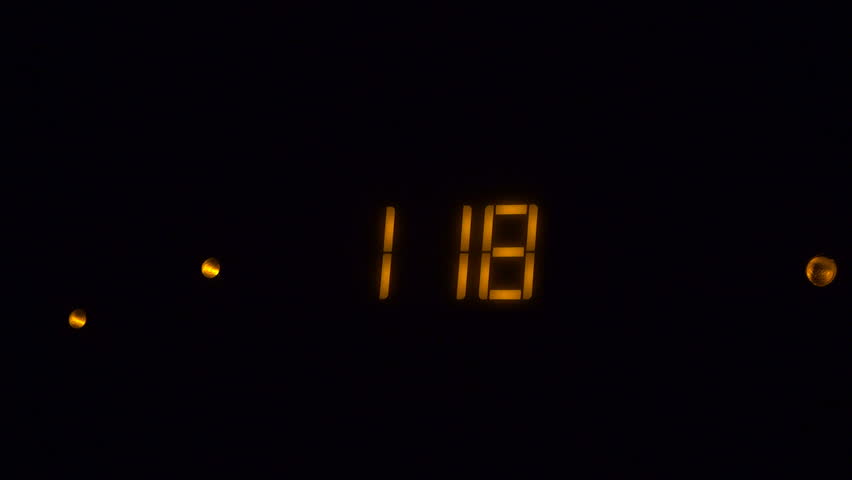 Digital Clock On Black Background, Led Timer, Counter Time Stock ...