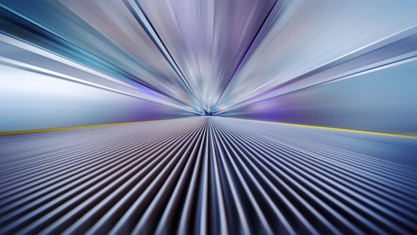 Futuristic Industrial Tunnel Zoom, Blurred Motion Abstract ...