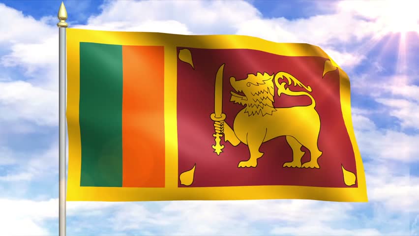 HD 1080p Clip Of A Slow Motion Waving Flag Of Sri Lanka. Seamless, 12 ...