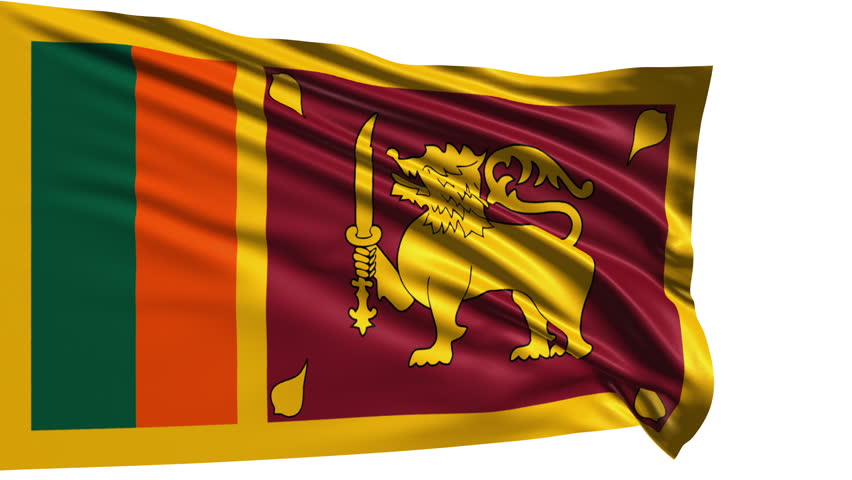 Flag Of Sri Lanka With Fabric Structure - Looping; Alpha Channel 