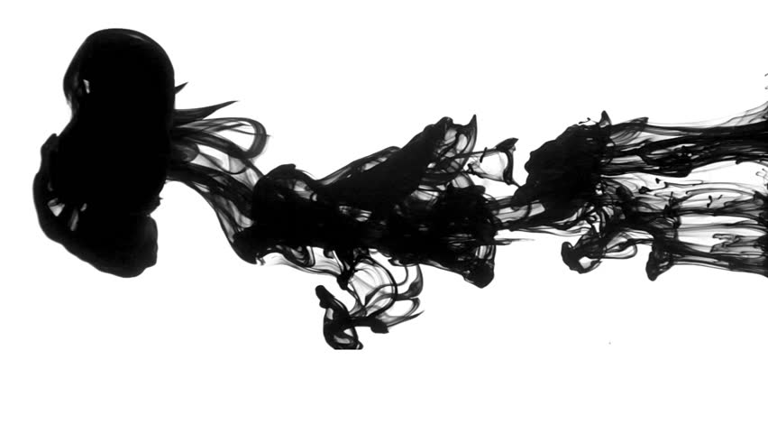 Black Ink In Water Leaving Screen Like A Disappearing Rorschach Inkblot ...