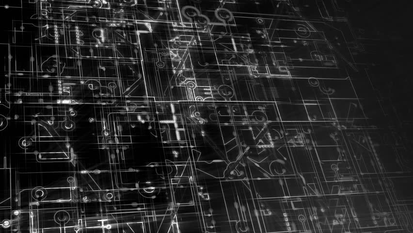 Abstract Electronic Circuits Loop. Technology Stock Footage Video (100%