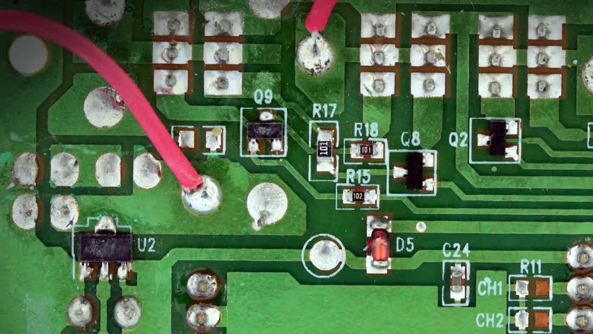 Computer Circuit Board with Electronic Stock Footage Video (100%