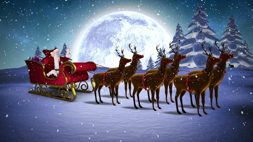 Digital Animation of Santa Waving Stock Footage Video (100% Royalty