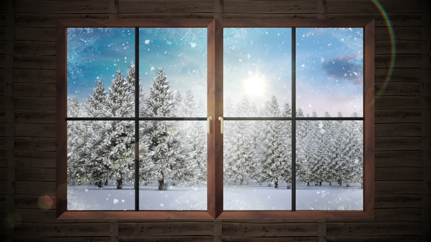 Animated Snow Falling Window Animated Holiday Christmas Window With