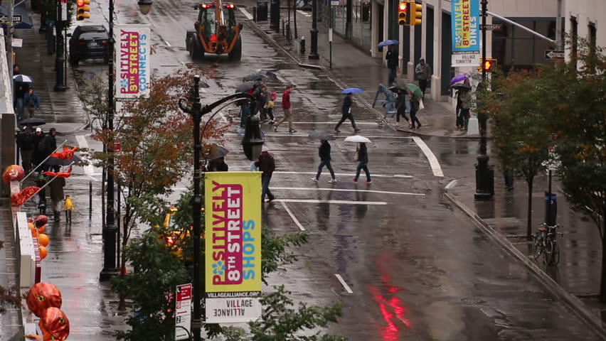 Nov 3 2014 Tourists Bus In Rain On Rainy Day People