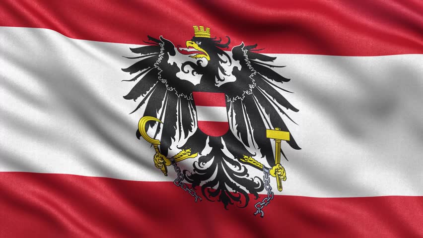 Seamless Loop Of The Austrian Flag With Coat Of Arms. Flag Of Austria ...