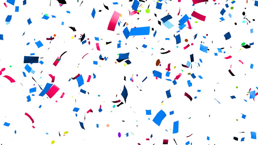 Multi-colored Confetti Falling, Holiday Abstract Background Stock