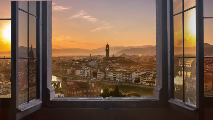 florence skyline seen from an の動画素材 完全ロイヤリティフリー