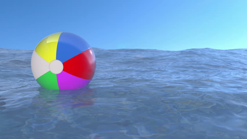 Beach Ball In Water beach ball floating on the water. loop ready animation. stock Beach Ball In Water beach ball floating on the water. loop ready animation. stock