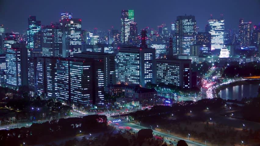 4k Movie - Night Scenery To Look For Imperial Palace, Tokyo, Japan 