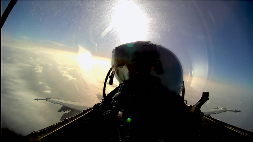 POV Shot From The Cockpit Of A Fighter Plane Stock Footage Video ...