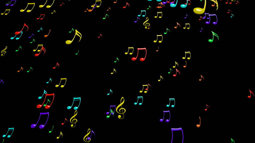  Animated Falling Colorful Music Notes Stock Footage Video 