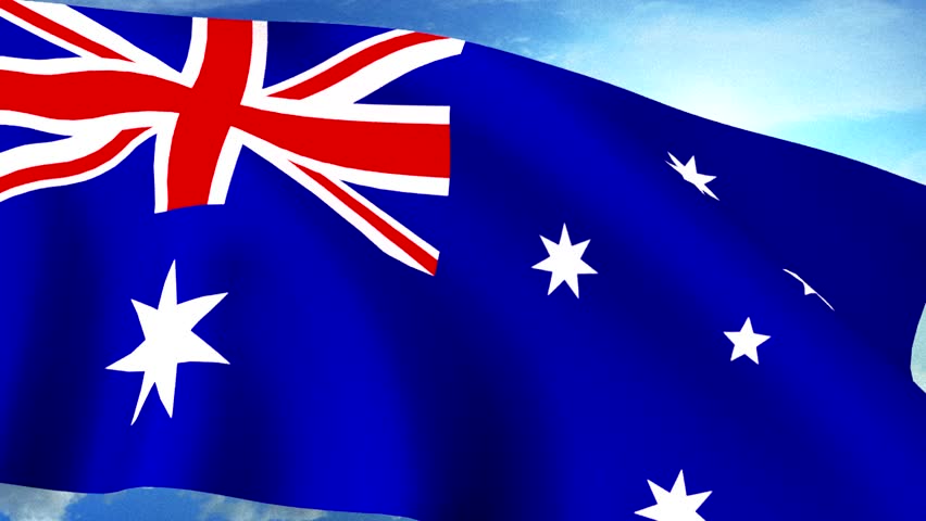 Sydney Skyline With Rippling Australian Flag Animation Stock Footage ...