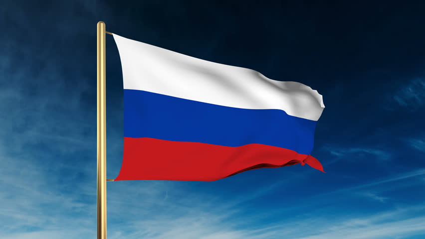 Russia Flag Waving. Sky Background. Seamless Loop. Stock Footage Video ...