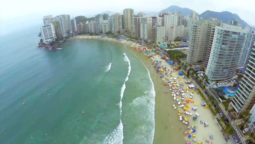 Guaruja Beach Brazil The Best Beaches In World Rock In Guaruja Sao Paulo Brazil Stock Footage Video 7587724