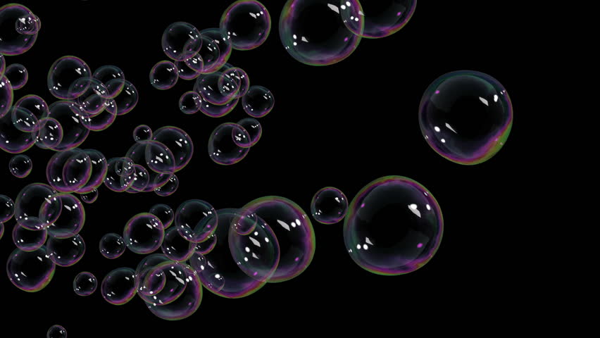 Beautiful Air Bubbles Rising On Black Background. HD 1080. Stock ...