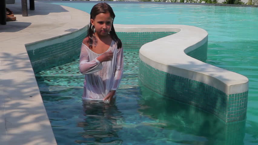Little Girl Swims In The Stock Footage Video 100 Royalty -6977